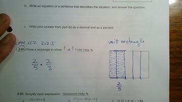 CPM CC2 Section 2.2.5 #2-91 (Using a unit rectangle to represent the product of two fractions)