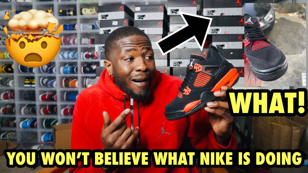 YOU WON T BELIEVE WHAT NIKE IS DOING WITH THESE JORDAN 4 RED THUNDERS 