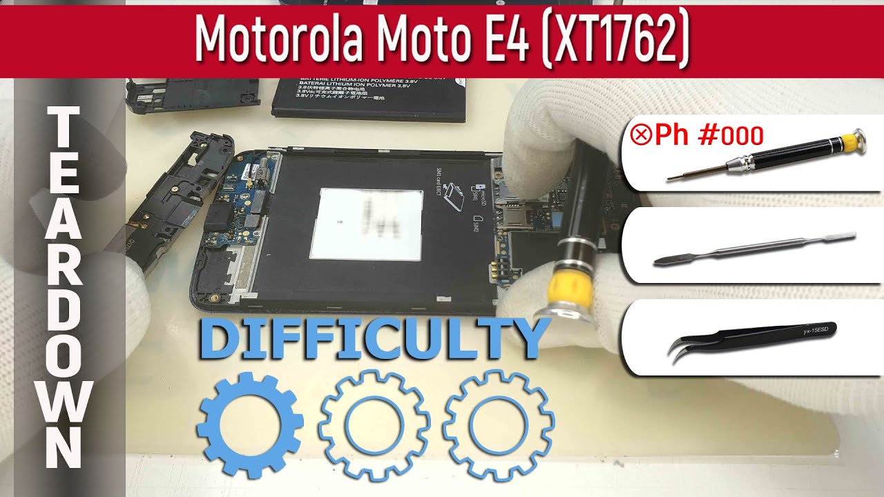 Motorola Moto E4 (XT1762) 📱 Teardown Take apart Tutorial - YouTube
