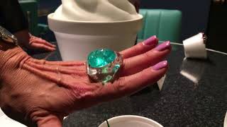 Suzanne Syz's 80-carat Paraiba tourmaline ring at PAD London