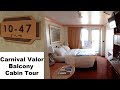 Carnival Valor Balcony Cabin 1047 Tour - Deck 10