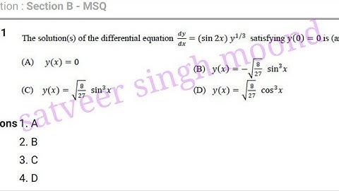 IIT jam 2018 msq Q-1 differential equation easy question