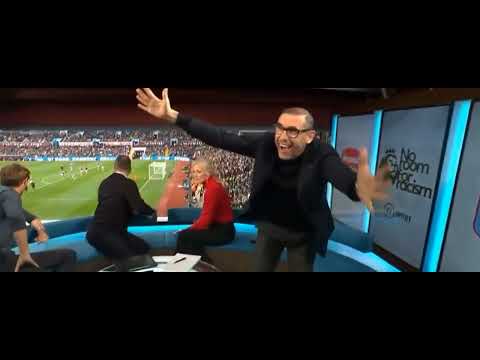 Martin Keown celebrating late Arsenal goals Post match Aston Villa vs Arsenal