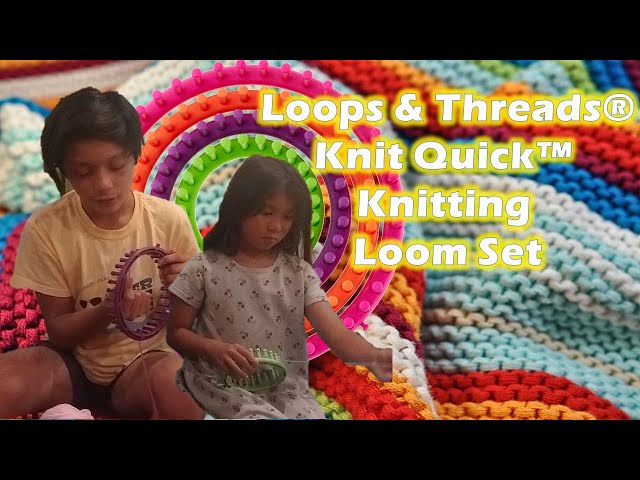 Loops & Threads Knit Quick Knitting Loom Set New 4 Looms