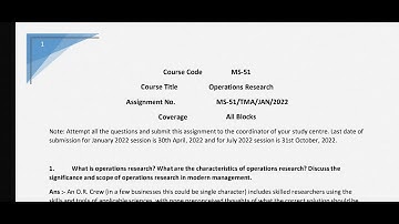 MS 51 SOLVED ASSIGNMENT 2022 / PDF WATSAPP ME 8228091239 MBA IGNOU 2022 #ignou