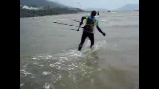 Vincent Kitesurfing Oct 2014 Shui Hau Beach Lantau HONG KONG