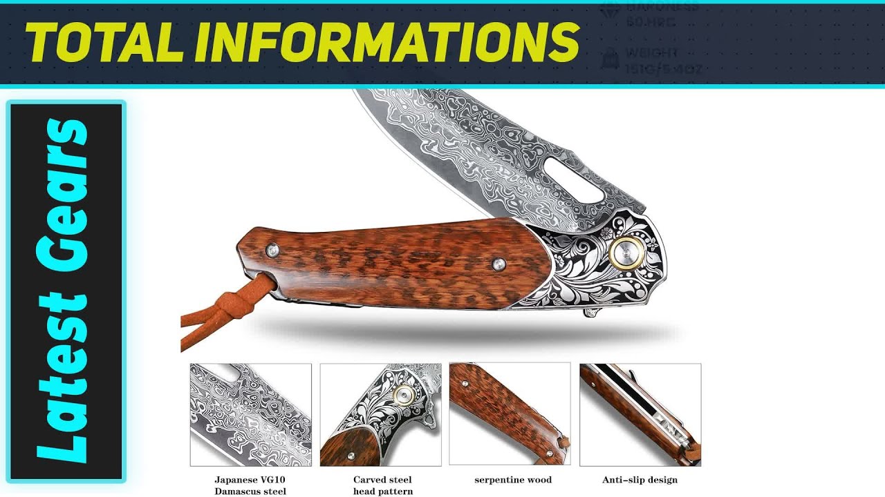 Amazing Handcrafted Damascus Steel Folding Pocket Knife: Art Meets Utility