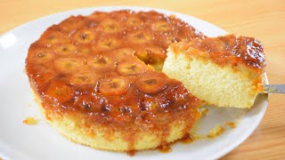 Banana Upside Down Cake | Easy Moist Cake | Banana cake | Manjaris Recipe