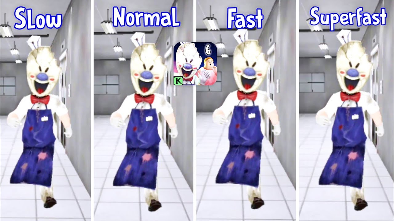 ICE SCREAM 6 CHASE MUSIC IN SLOW, NORMAL, FAST, SUPERFAST SPEED