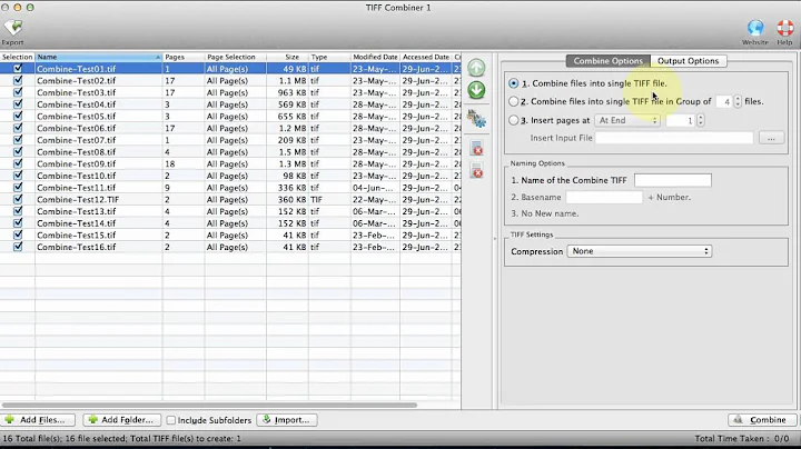 TIFF Combiner for Mac - Combine batch TIFF and images into TIFF