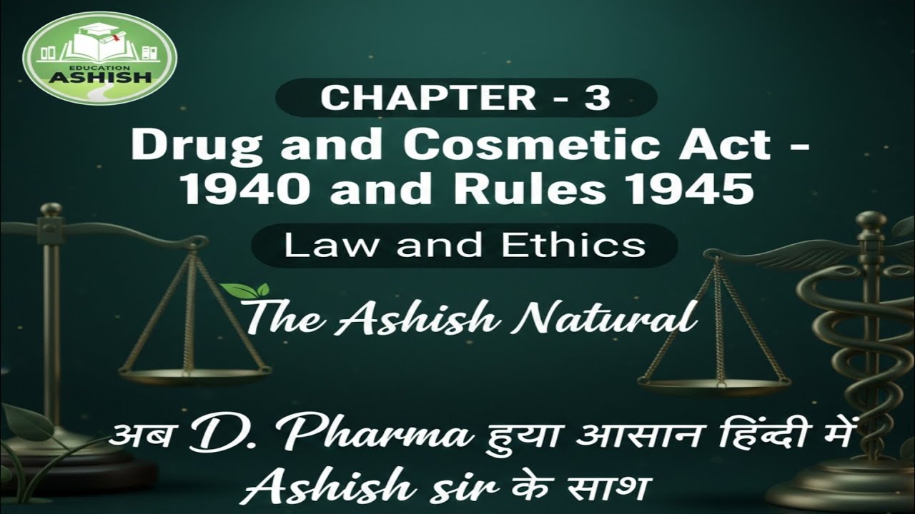 Chapter -3 Drug and cosmetic Act1940 and rules1945 law and ethics 