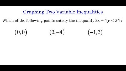 Graphing Two Variable Inequalities