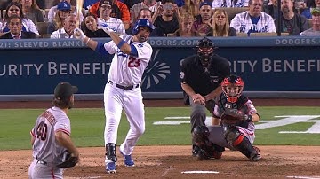 SF@LAD: Adrian opens scoring with RBI single to left