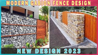 NEW DESIGN 2023! Modern Pebbles &amp; Gabion Fence Design For Backyard or Front Yard Landscaping