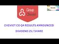 CHEVIOT CO GROUP Q4 RESULTS AND DIVIDEND NEWS