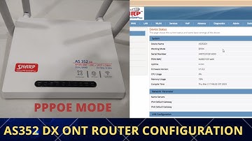 AS352 DX ONT Router configuration | Sharp vision router configuration PPPoE Mode