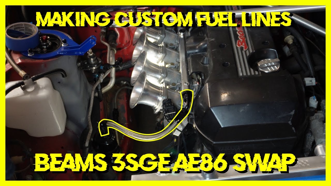 AE86 BEAMS Swap Custom Fuel Lines Project Creampuff YouTube