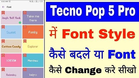 Tecno Pop 5 pro me Font/style change kaise kare ya badle।how to change Font/style in tecno pop 5 pro