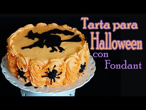 Tarta para halloween con decoración en fondant - YouTube