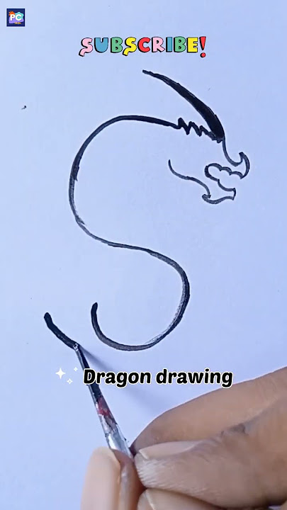 Dragon drawing in easy way | Dragon drawing | Simple Dragon drawing with watercolor #shorts