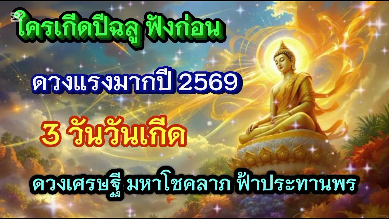 ปีฉลู 2569 – 3 วันเกิดมหาเศรษฐี ฟ้าประทานโชค//ฟังแล้วรวย