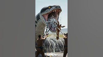 Rescue giraffe from a giant python #funny #animals #shorts #rescue #python #giraffe