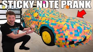 STICKY NOTE PRANK ON ROOMMATES NEW CAR!! 🤪🚙 (100,000+ STICKY NOTES)