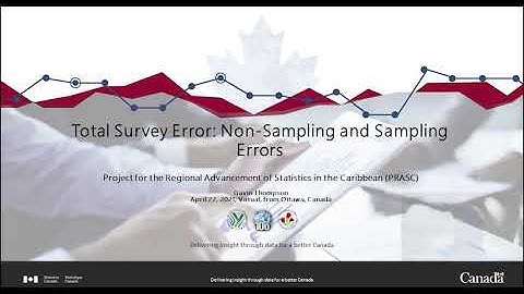 Webinar Series on Survey Methodology - Total Survey Error: Non-Sampling and Sampling Errors