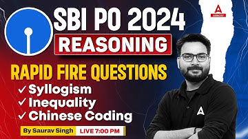 SBI PO Reasoning 2024 | Reasoning Rapid Fire Questions | By Saurav Singh