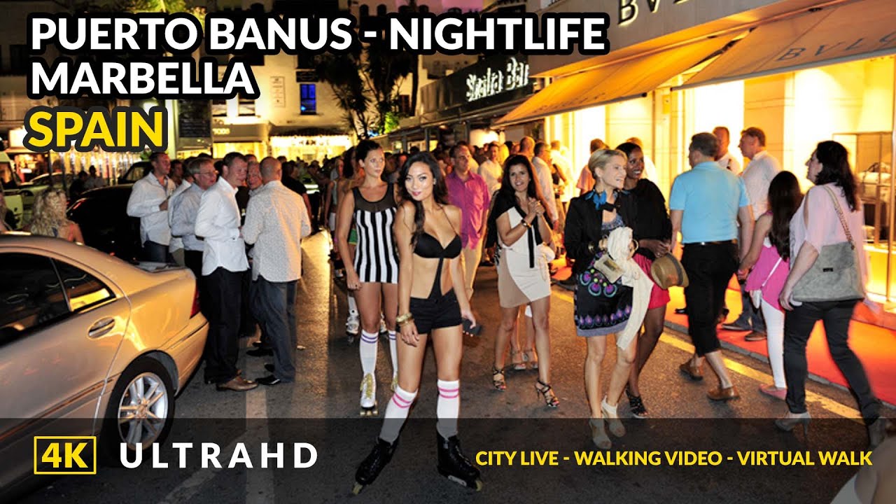 Puerto Banus Marbella nightlife / Night walk Bars and Restaurants 
