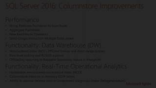 Successful production deployments with columnstore index in SQL Server 2016