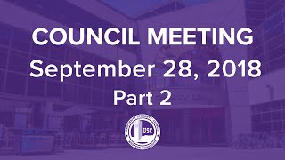 Council Meeting - September 28, 2018, Part 2