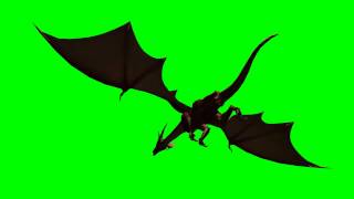 Dragon in fly - green screen effects 12 - free use
