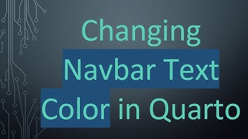 Changing Navbar Text Color in Quarto