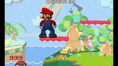 SSBM Match - KirbyPoyoKiddie (Marth, Kirby, Mario) vs Level 9 CPU (Fox)