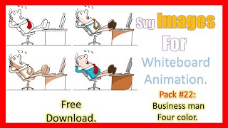 Business Man SVG images for Whiteboard animation. Pack 22. Free images.