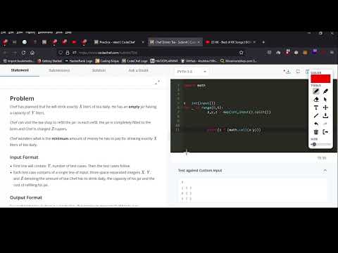 Codechef - Chef Drinks Tea Problem_Code : TEA