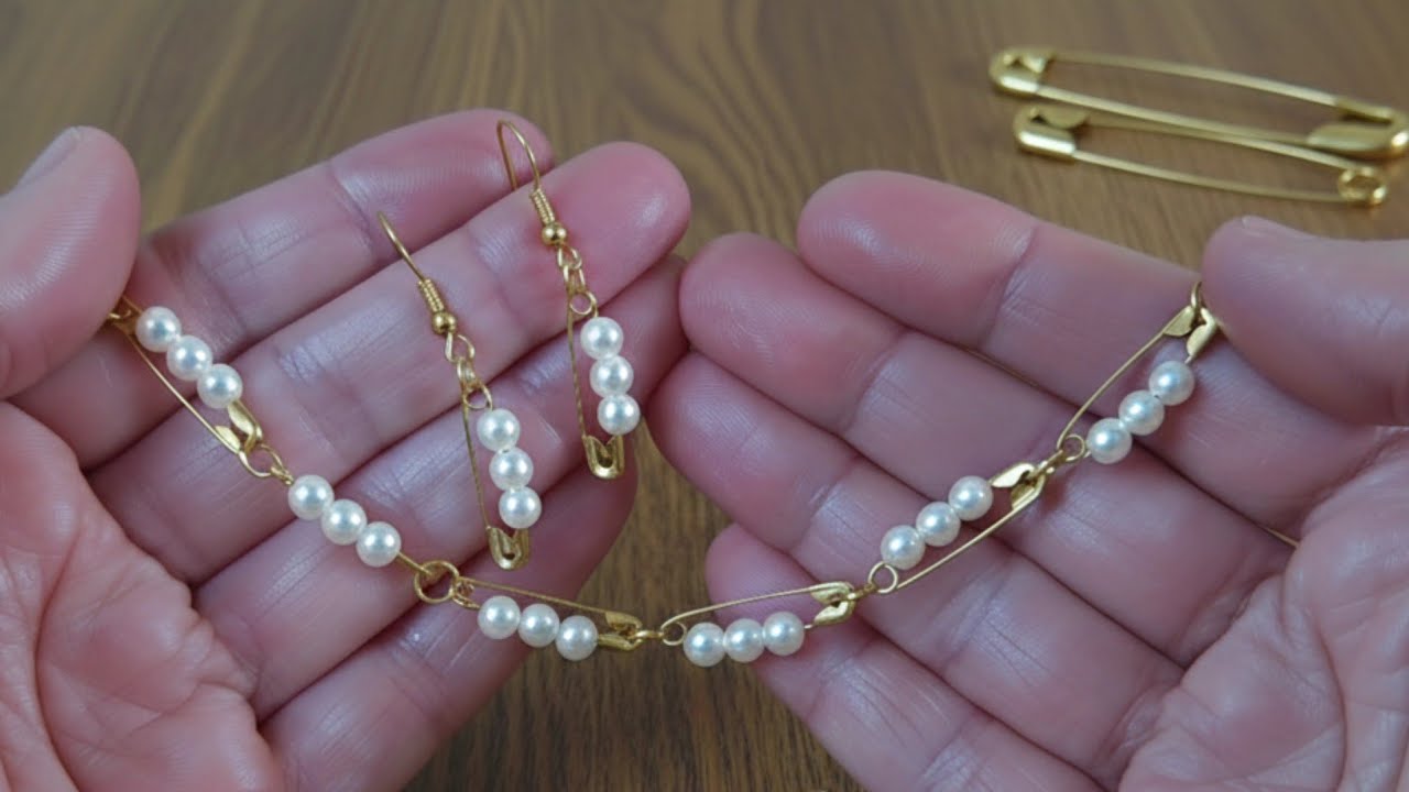 Make Pearl Safety Pin Bracelet & Earrings to Make Money 💰