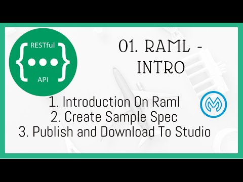 01. RAML - Introduction On Raml, Create Sample Spec, Publish and Download To Studio