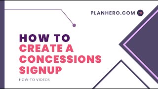 How to create a concessions signup