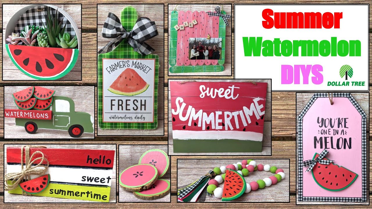 🍉TOP SUMMER🍉 EASY MUST TRY FARMHOUSE DOLLAR TREE DIYS | Watermelons | #dollartreediy #budgetdecor