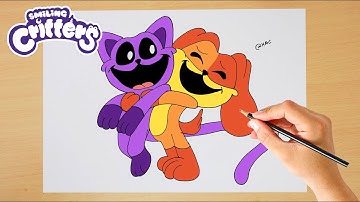 How to Draw Cute CATNAP And DOG DAY | Smiling Critters | Poppy Playtime Chapter 3 (Easy Drawing)