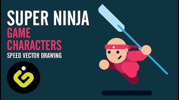 How to draw a person, Game character Super Ninja, Speed Drawing Adobe Illustrator Tutorial