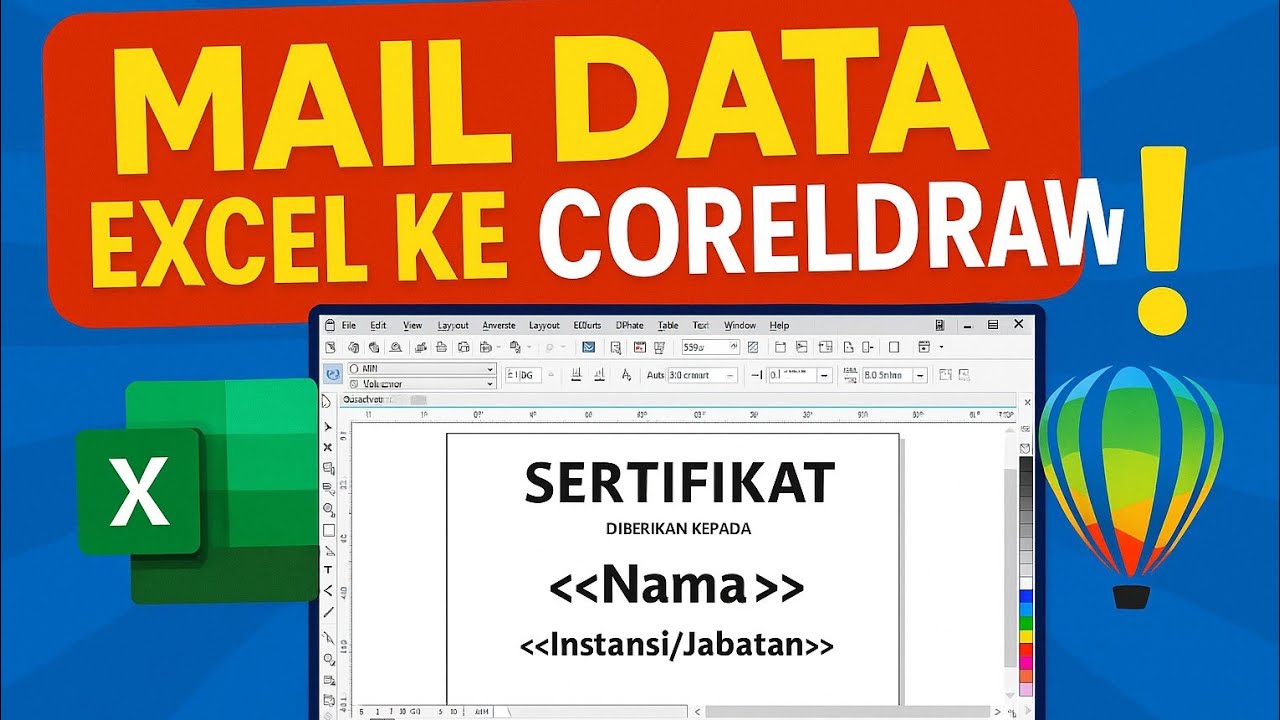 How to Mail Excel Data to CorelDRAW | Print Merge Activity Certificate