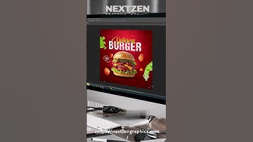 Delicious burger social media post design photoshop tutorials