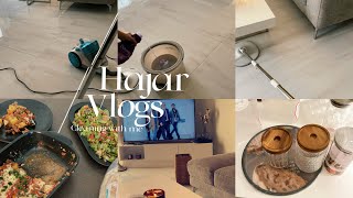 Vlog clean with me || فلوق تنظيف وغسيل || جوله بـ أمازون 5.75 ومحل بيتون