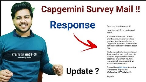 Capgemini Survey Mail Update | Response | Important Mail | Capgemini LOI |