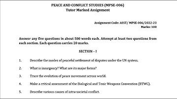 MPSE 006 IGNOU SOLVED ASSIGNMENT 2022 2023 | ENGLISH | PEACE AND CONFLICT STUDIES JULY 2022 JAN 2023