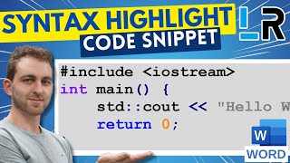 MS Word: Display code snippets, preserve format ✅ syntax highlighting