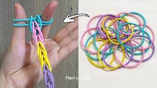 Making bracelets that anyone can do with Hair bands - DIY Friendship Bracelets gift ideas